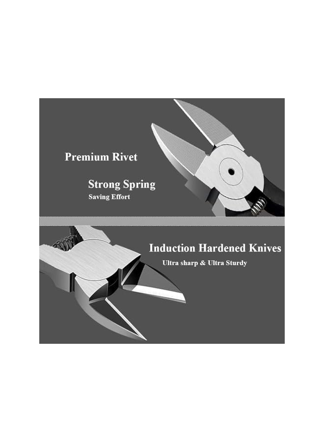 PROMASS Wire Flush Cutters,Electronic Model Sprue Wire Clippers,Ultra Sharp and Precision CR-V Side Cutting Nipper,Diagonal and Film Cutting Edge,Spring-Action Design,for Clean Cut and Precision Cut,Black  - Image 4