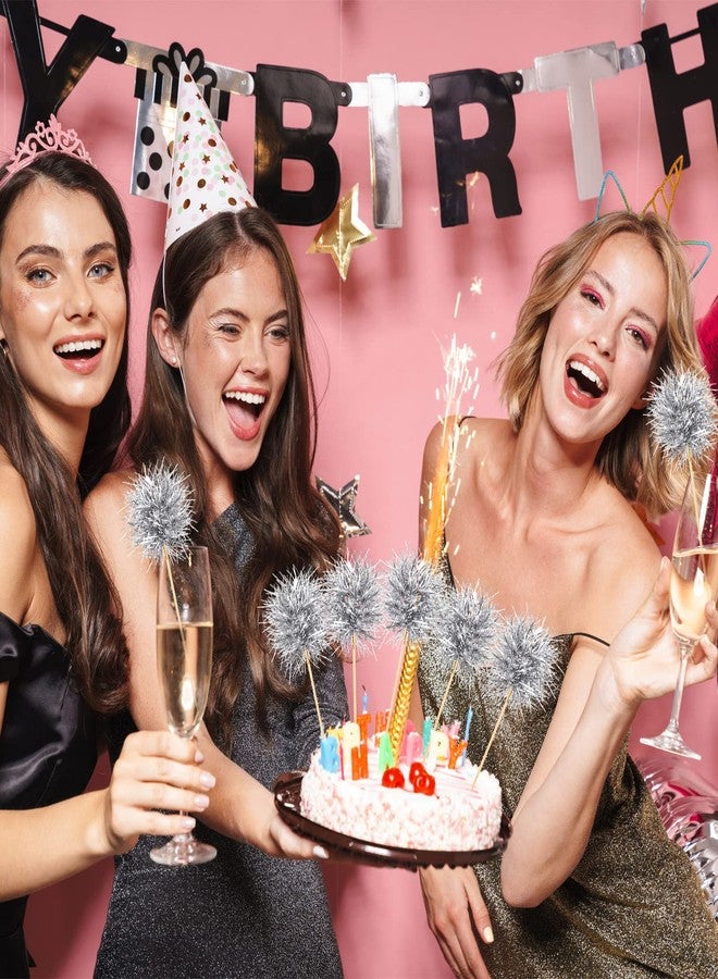 تشينكو مجموعة شينكو من 100 قطعة من زينة الكب كيك على شكل ألعاب نارية من رقائق الفضة، زينة لامعة لتزيين الكيك في رأس السنة، زينة كيك على شكل فاكهة، أعواد أسنان، مناسبة لأعياد الميلاد وحفلات الزفاف والتخرج - Image 4