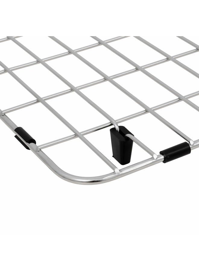 LQS Stainless Steel Kitchen Sink Bottom Grid and Sink Protector, Protective Sink Grid 26 x 14 Inches with Rear Drain for Single Sink Bowl - Image 3