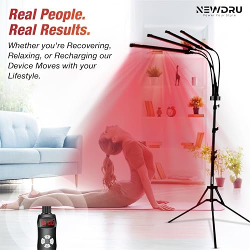 NEWDRU RadianceTherm Pro Red Light Therapy Panel – 80 Beads | Pain Relief, Anti-Aging, Skin Glow, Timer Control | Full Body Red & Infrared Light | Muscle Recovery Therapy Device - Image 4