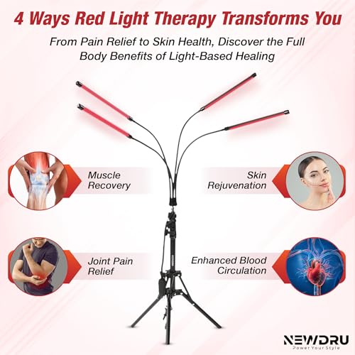 NEWDRU RadianceTherm Pro Red Light Therapy Panel – 80 Beads | Pain Relief, Anti-Aging, Skin Glow, Timer Control | Full Body Red & Infrared Light | Muscle Recovery Therapy Device - Image 3