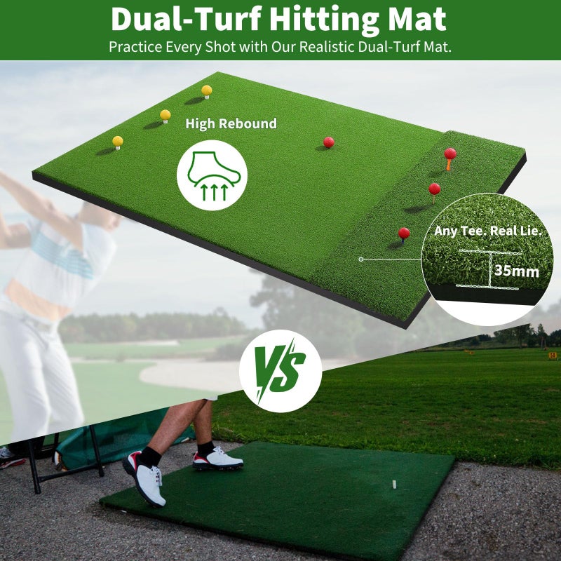 Fanshaw Premium Dual-Turf Golf Mat: 5x4ft 1.57 Inch Thickened for Backyard, Driving Range, Indoor & Outdoor Practice Hitting, Swing & Chipping, Ideal Gifts for Men Dad - Image 4