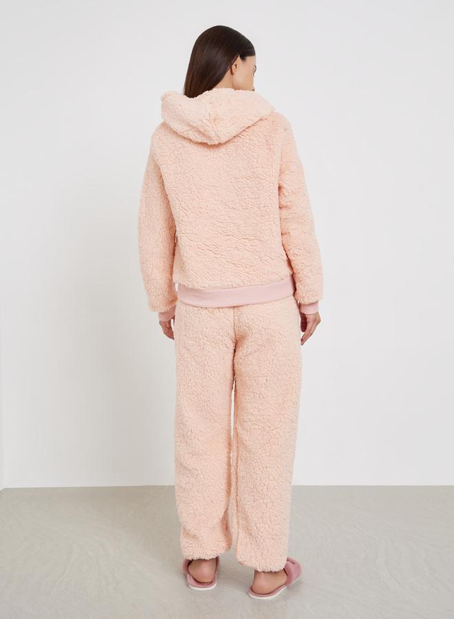 Styli Peach Fleece Hoodie and Long Pyjama Set - Image 5