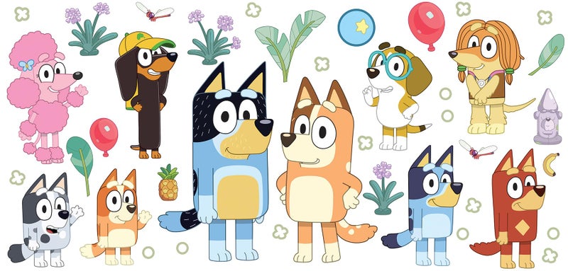 RoomMates Bluey Family and Friends Peel and Stick Wall Decals RMK5457SCS