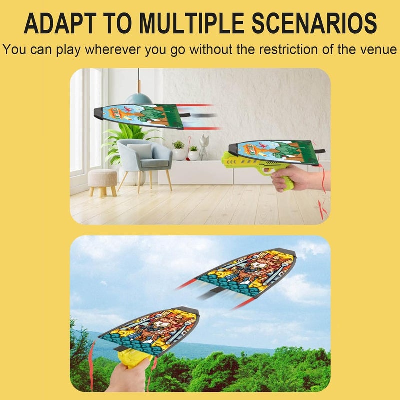 klarako Kite Launcher Toys - 2023 New Kids Kite Launcher Set, Funny Launcher Ejection Kite Beach Toy Set with 4 Kites, Catapult Kite Toy Outdoor Hand-held Ejection Flying for Kids Birthday Gifts - Image 5