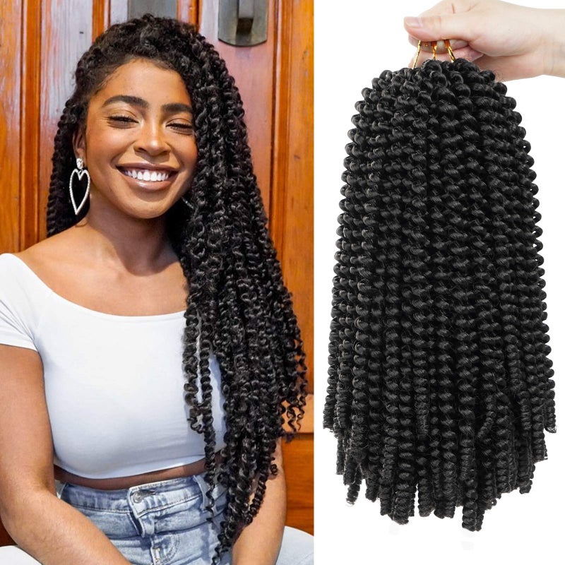 3 Packs 12 Inch Spring Twist Ombre Colors Butterfly locs Crochet Braids Braiding Hair Extensions Low Temperature Fiber 30 Strands 110gPack 12 Inch 2