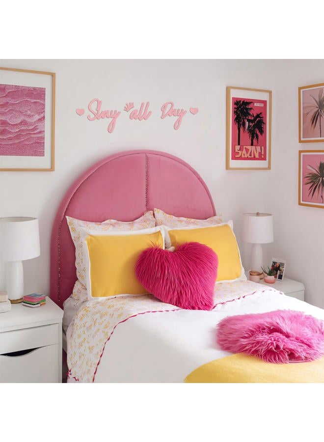 Longan Craft Slay All Day Sign for Girls Room Decor, Preppy Room Decor Aesthetic Funny Stuff for Girls Pink Wall Art Wooden Sign for Teen Girl Bedroom Dorm Home Apartment - Image 5