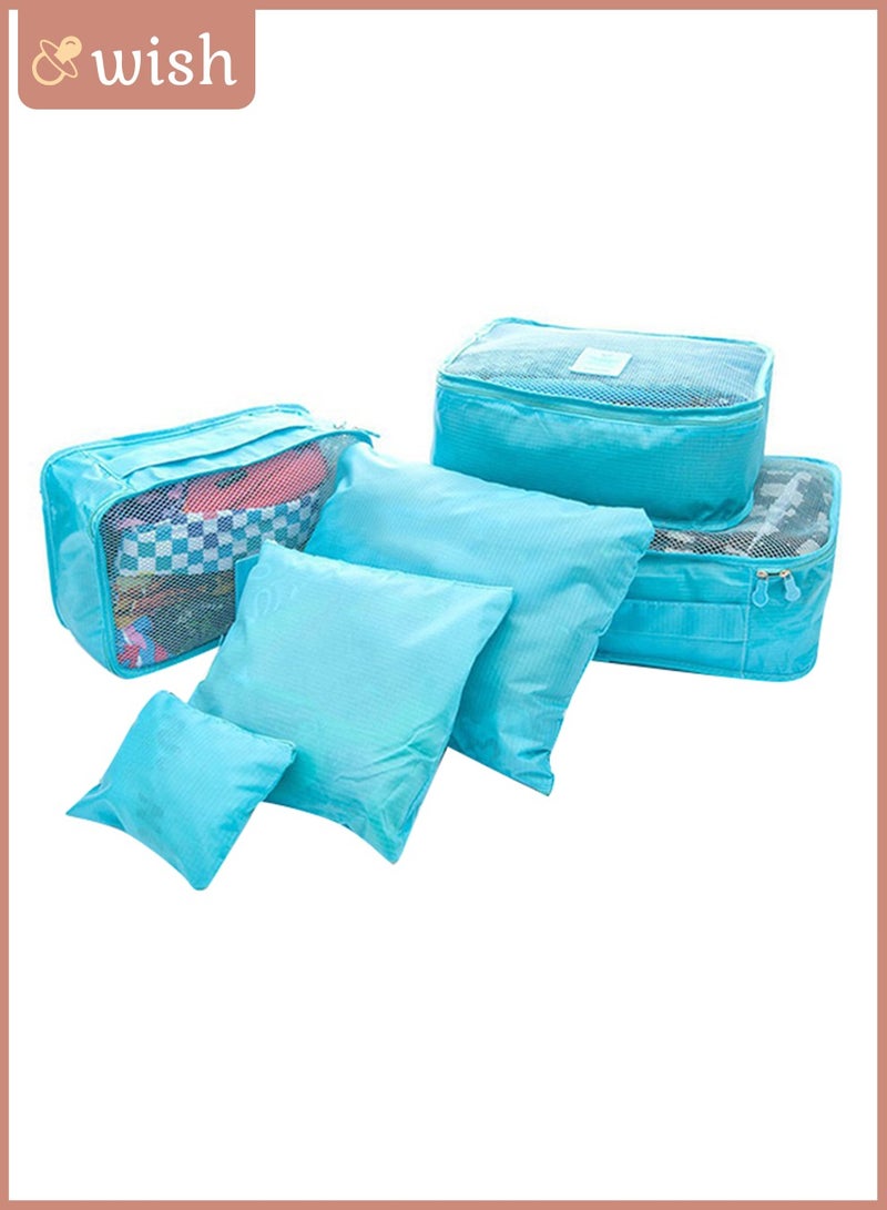 Wish 6-Piece Travel Packing Cubes,Traveling Accessories,Luggage Packing Organizers Set,Waterproof Laundry Bag,Storage Bag for Travel,Breathable Mesh  - Image 1