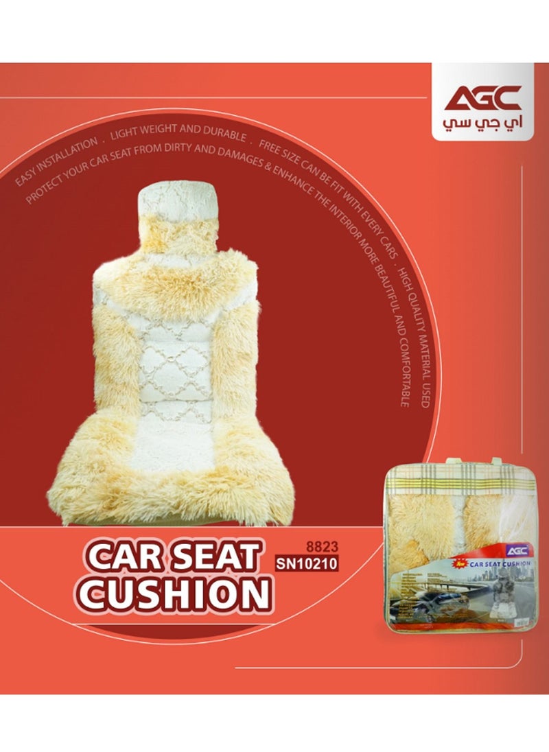 Agc - Seat Protection More Comfortable Beige & White 2 Piece Set 2 Piece Set Car Seat Cushion Universal Size Light Weight - Image 1