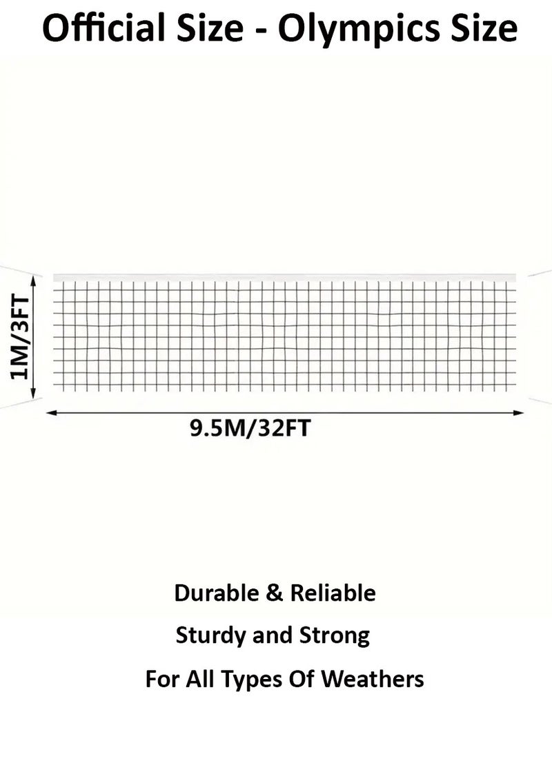 Volleyball Net Official Size Volleyball Net (9.5 X 1 m - Without Poles), Durable and Weatherproof Volleyball Net For Indoor, Outdoor, Pool, Playground, Lawn, Parks, Beach Volleyball Net, Badminton Net
