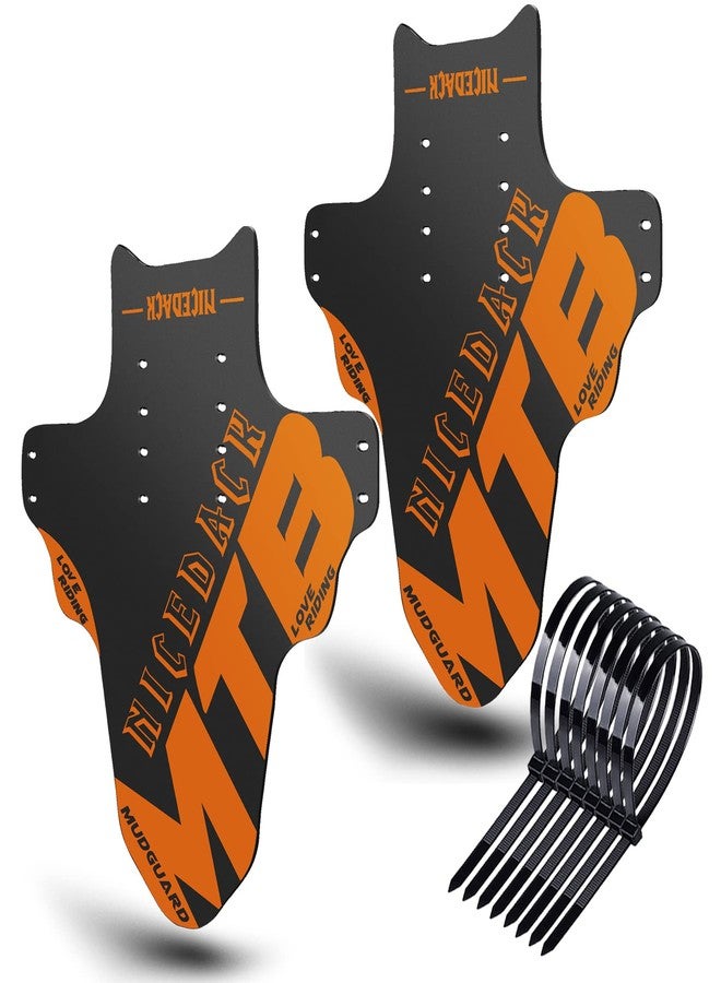 NICEDACK Mudguards Mountain Bike, 2 Pieces Mudguard Fit 20-29 Inch MTB Mudguard Front and Rear Compatible Bicycle Splash Guard (Orange) - Image 1