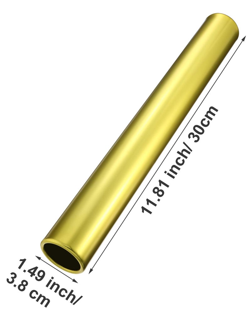 Zhehao Relay Baton Track Baton Aluminum Field Race Batons Running Baton for Students Office Clark Outdoor Field Race Tools, 3 Pieces (Gold) - Image 2