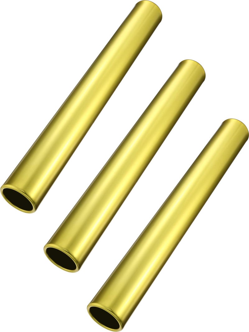 Zhehao Relay Baton Track Baton Aluminum Field Race Batons Running Baton for Students Office Clark Outdoor Field Race Tools, 3 Pieces (Gold) - Image 1