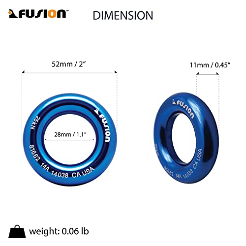 Fusion Climb Small 2-Inch Blue Aluminum O-Ring - Blue - Image 2