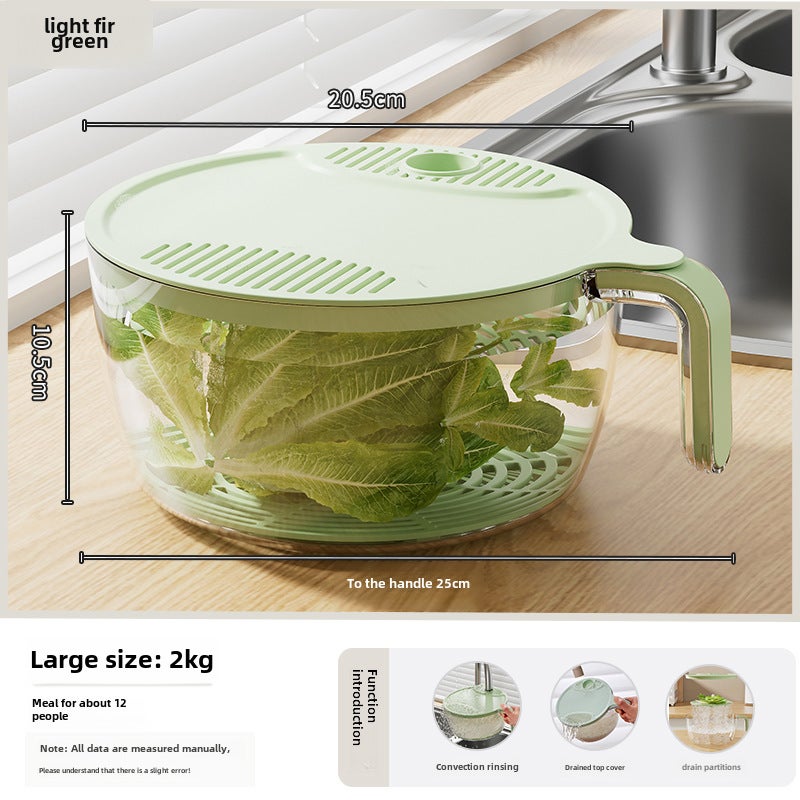 Multi-Functional Kitchen Strainer Basket with Handle Light Sequoia Green Large 