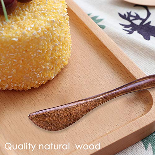 findTop 6 Pack Wooden Butter Knife, findTop 6 Inch Condiment Knives Wood Super Handy Kitchen Utensils Peanut Jelly Spreader - Image 3