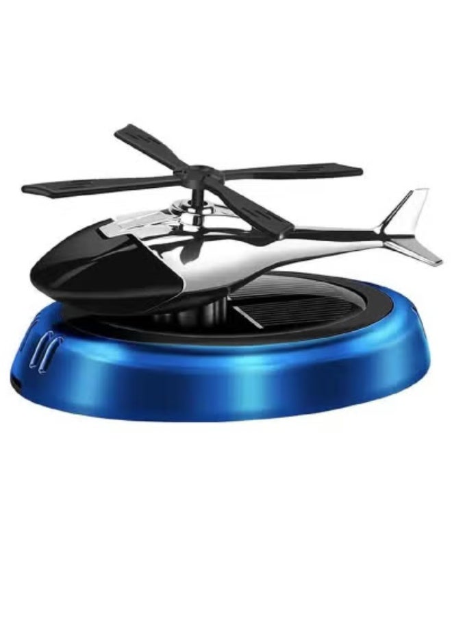 JAJEEK Car Air Freshener Helicopter Solar Energy Rotating Aromatherapy Diffuser, Aviation Aluminum Alloy Design, Interior Decoration Accessories for Car & Home, Car Perfumes to Relieve Stress, Air Purifier with Essential Oil Fragrance Tablets - Image 1