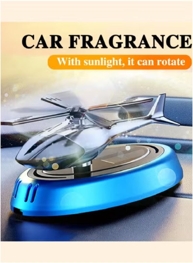 JAJEEK Car Air Freshener Helicopter Solar Energy Rotating Aromatherapy Diffuser, Aviation Aluminum Alloy Design, Interior Decoration Accessories for Car & Home, Car Perfumes to Relieve Stress, Air Purifier with Essential Oil Fragrance Tablets - Image 3