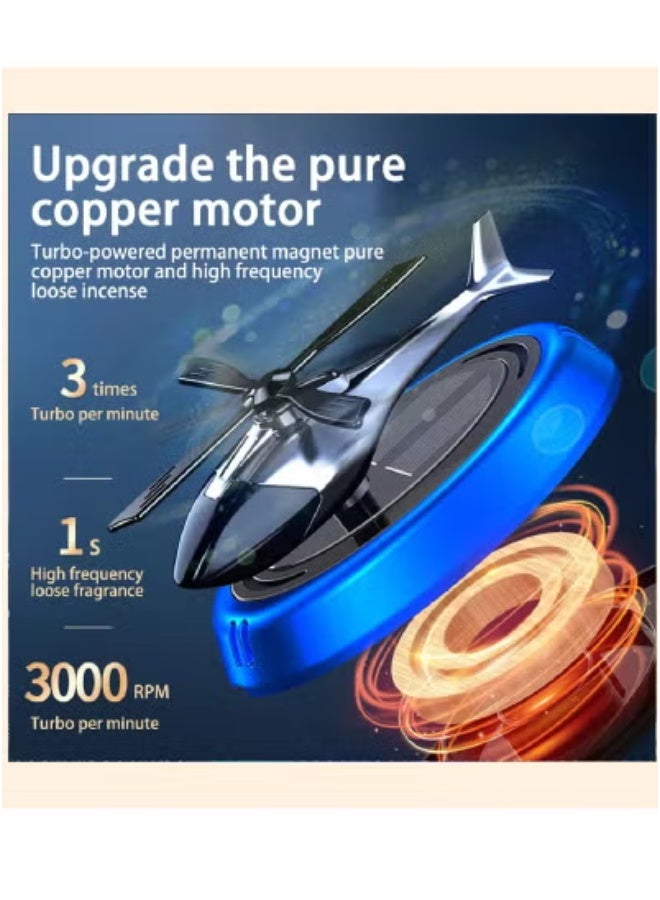 JAJEEK Car Air Freshener Helicopter Solar Energy Rotating Aromatherapy Diffuser, Aviation Aluminum Alloy Design, Interior Decoration Accessories for Car & Home, Car Perfumes to Relieve Stress, Air Purifier with Essential Oil Fragrance Tablets - Image 5