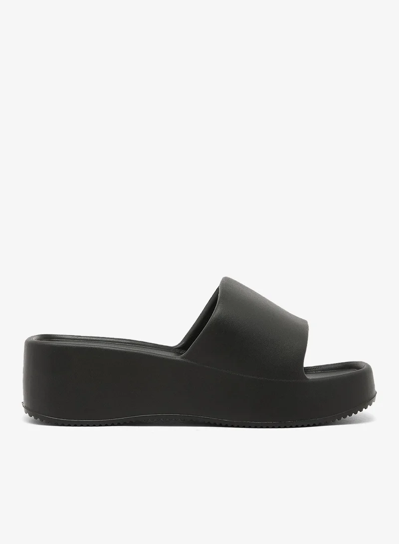 Ginger Black Thick Sole Sandals for Women | Best Price UAE