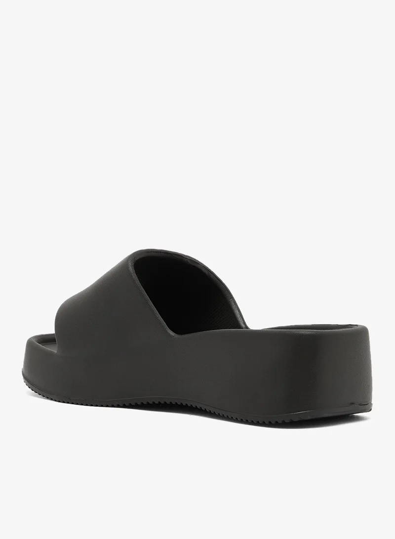 Ginger Black Thick Sole Sandals for Women | Best Price UAE