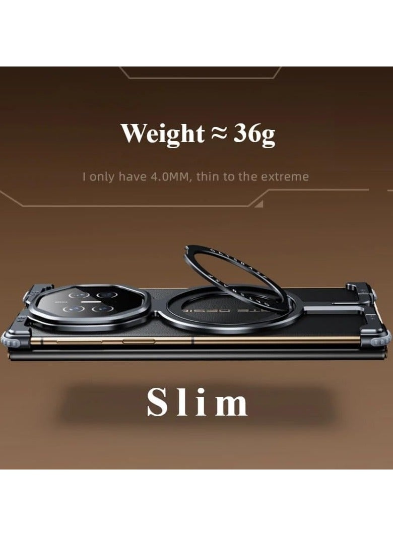 general Compatible Huawei Mate XT Ultimate Design Bumper Case with Stand 360° Rotatable Magnetic Stand Case, Mate XT Minimalist Phone Case, Frameless Metal Case - Image 2