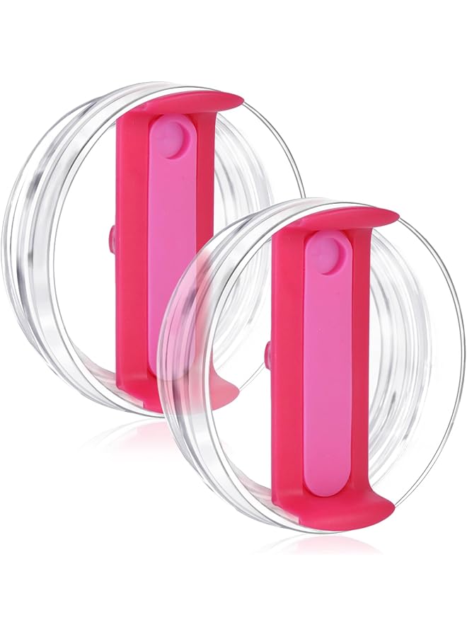 S-TOP 40oz Tumbler Lid for Stanley, Spill Proof Splash Resistant Tumbler Covers,Replacement cover for Stanley Cup Accessory(2 pack) (Rose red, 40oz), HS016 - Image 1