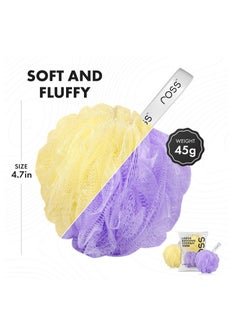 ROSS ross Large Bath Loofah Sponge Scrubber Exfoliator for High Lather Cleansing (Purple and Yellow)  - Image 3