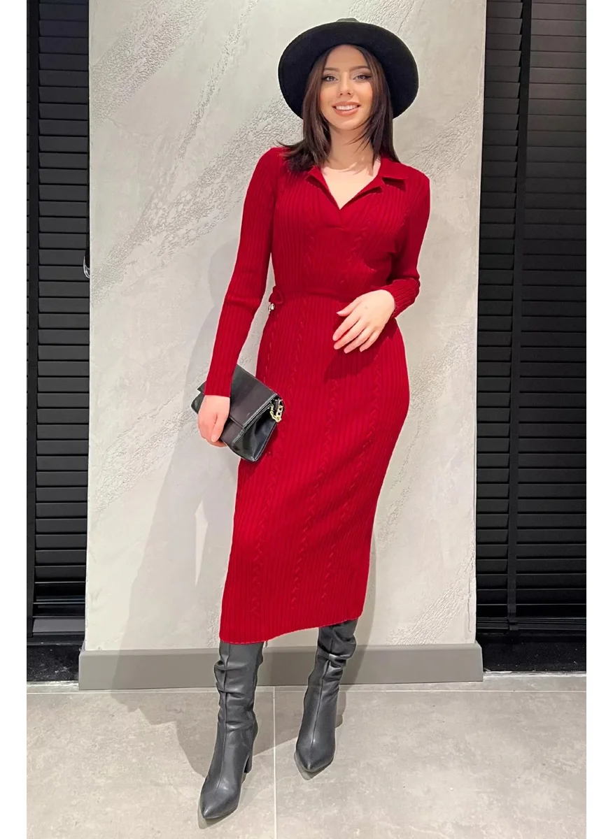 Gülseli Red Knit Dress