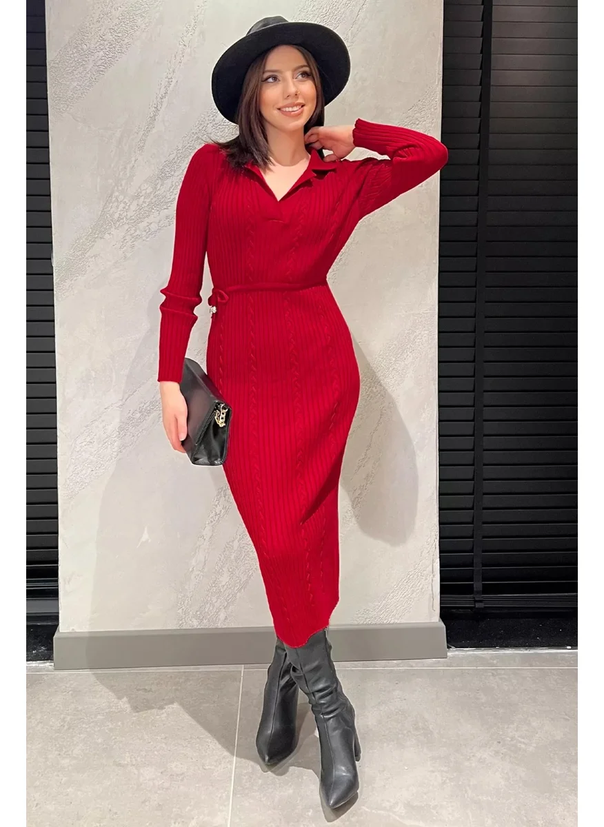 Gülseli Red Knit Dress