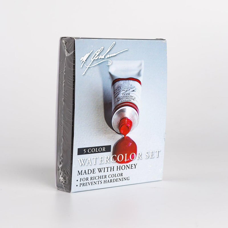 M. Graham & Co. Basic 5-Color Watercolor Paint Set - 1/2-Ounce Tubes - Image 3