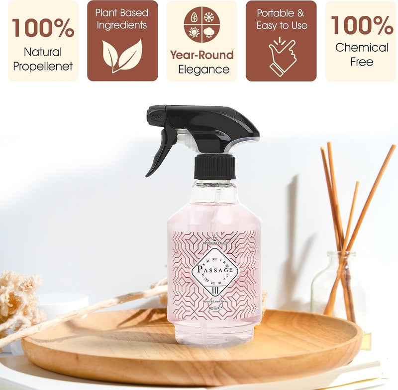 PASSAGE معطر جو III، 400 مل - كاسيس، توبيروز وصندل مزيل الروائح | معطر جو طويل الأمد للمنزل والمكتب | مثالي لأي غرفة وأي موسم | آمن على الأقمشة والأسطح - Image 2