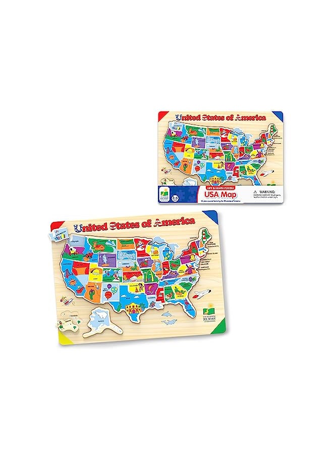 The Learning Journey Lift & Learn Puzzle - USA Map Puzzle for Kids - Preschool Toys & Gifts for Boys & Girls Ages 3 and Up - United States Puzzle for Kids - Award Winning Toys - Image 1