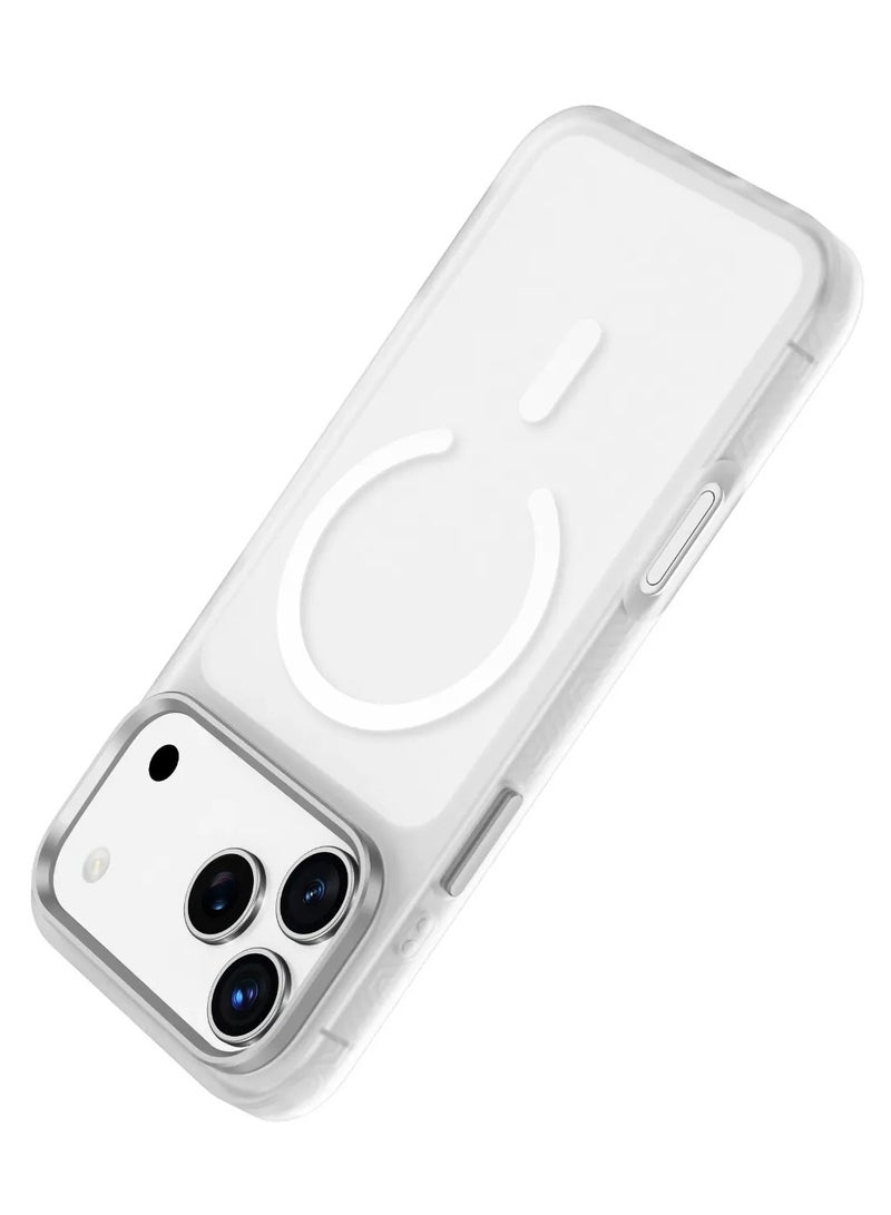 GREEN LION iPhone 17 Pro Max Matte MagSafe X Case / Metal Buttons / Camera Protection / iP 17 Pro Max MagSafe Cover - Silver Titanium - Image 2