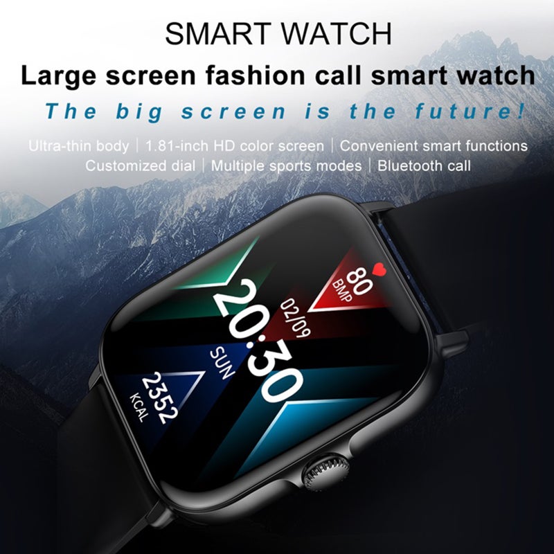 T12 Bluetooth-Call Smartwatch Men Women 1.81inch Full Touch Screen Blood Pressure Sports Fitness Waterproof Smart watch - Image 2