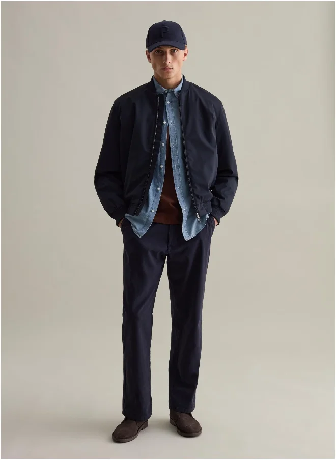 او في اس Stretch bomber jacket with zip