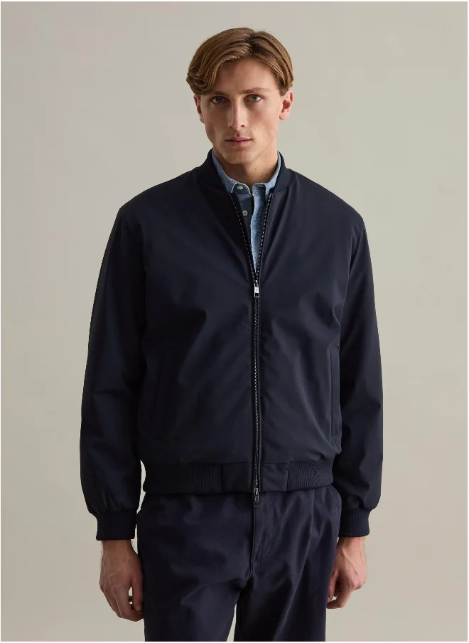 او في اس Stretch bomber jacket with zip