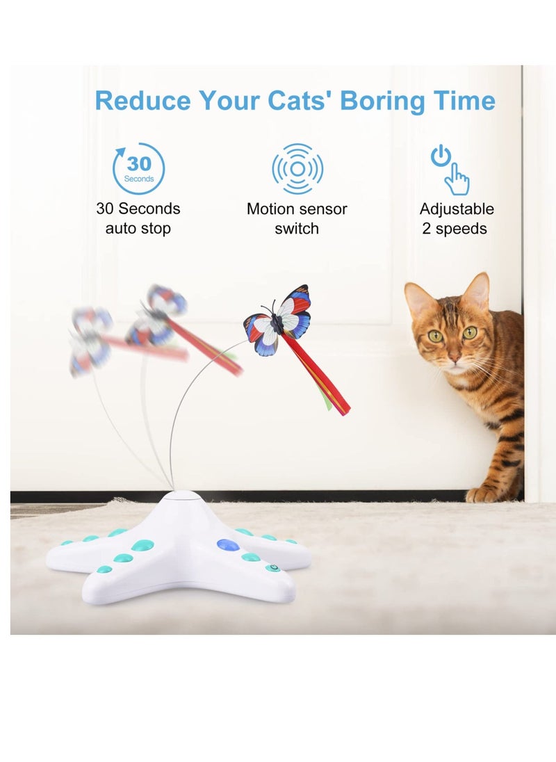 Generic - Interactive Cat Toy, Fluttering Butterfly, Moving Ambush Feather, 360 Degree Rotating Automatic Cat Toys for Indoor Cats, Electronic Butterfly Kitten Toys with Sensor Switch - Image 1