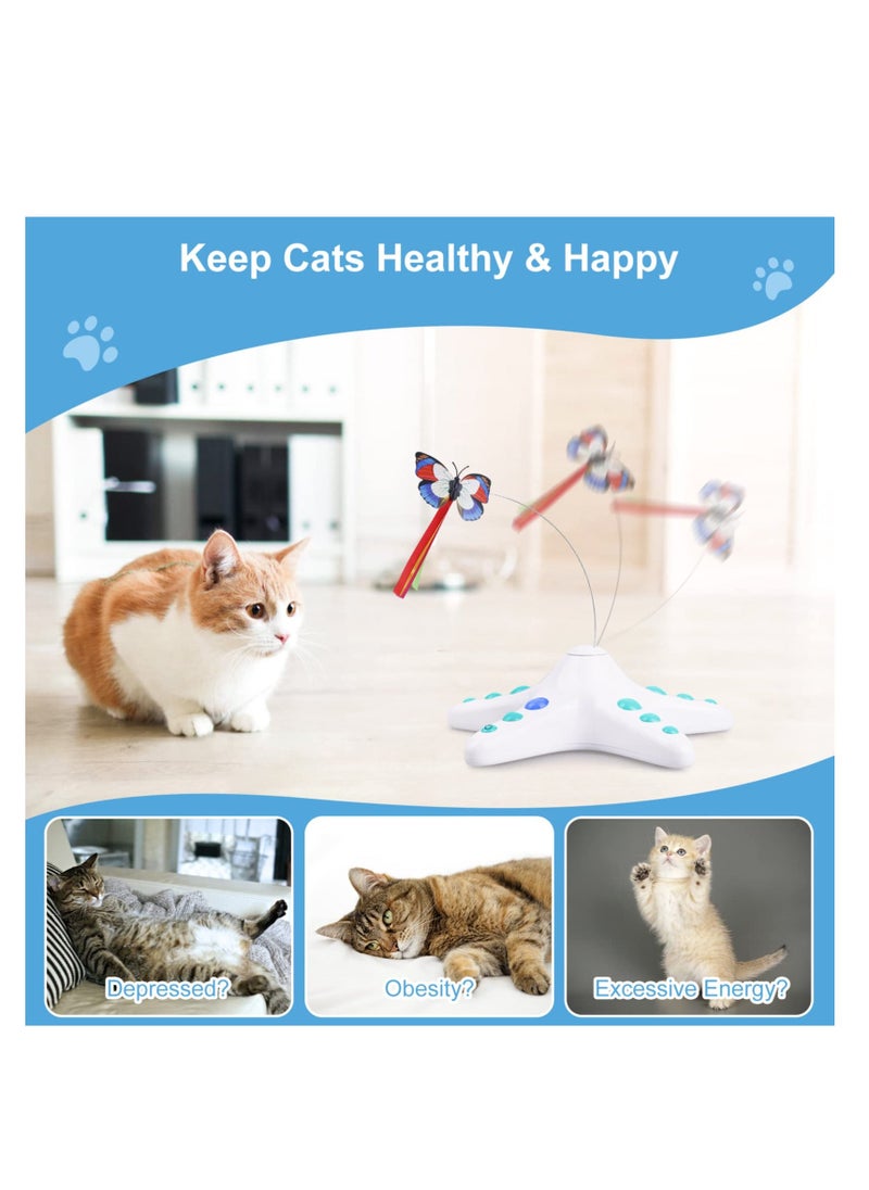 Generic - Interactive Cat Toy, Fluttering Butterfly, Moving Ambush Feather, 360 Degree Rotating Automatic Cat Toys for Indoor Cats, Electronic Butterfly Kitten Toys with Sensor Switch - Image 1