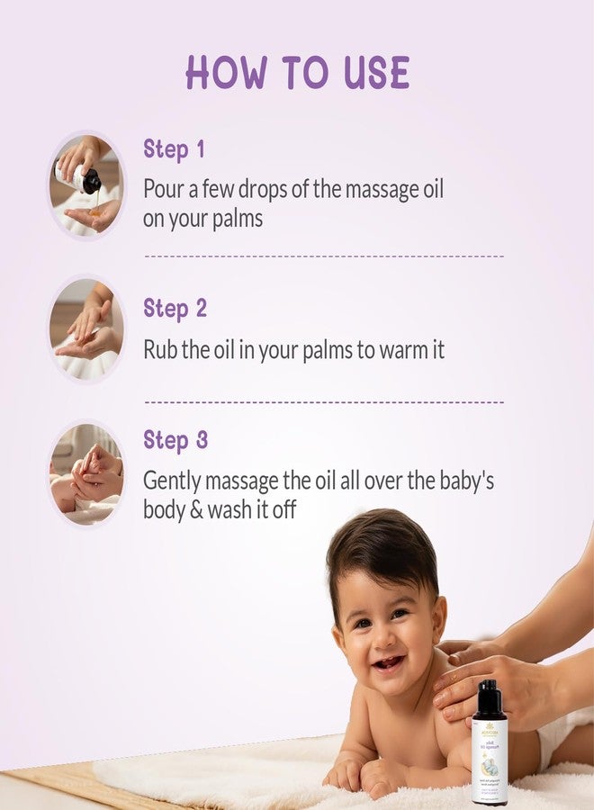 AreoVeda Organic Cold-Pressed Baby Massage Oil for Babies & Toddlers (50ml) | With Almond (Badam) & Sesame Oils | Non-Sticky & Quick-Absorbing | Massage Strengthens Bones, Aids Sleep - Image 5