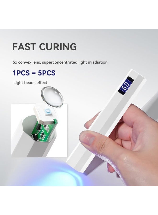 Walpck UV LED nail lamp for manicure, 180mAh, portable design, USB charging, white - Image 4