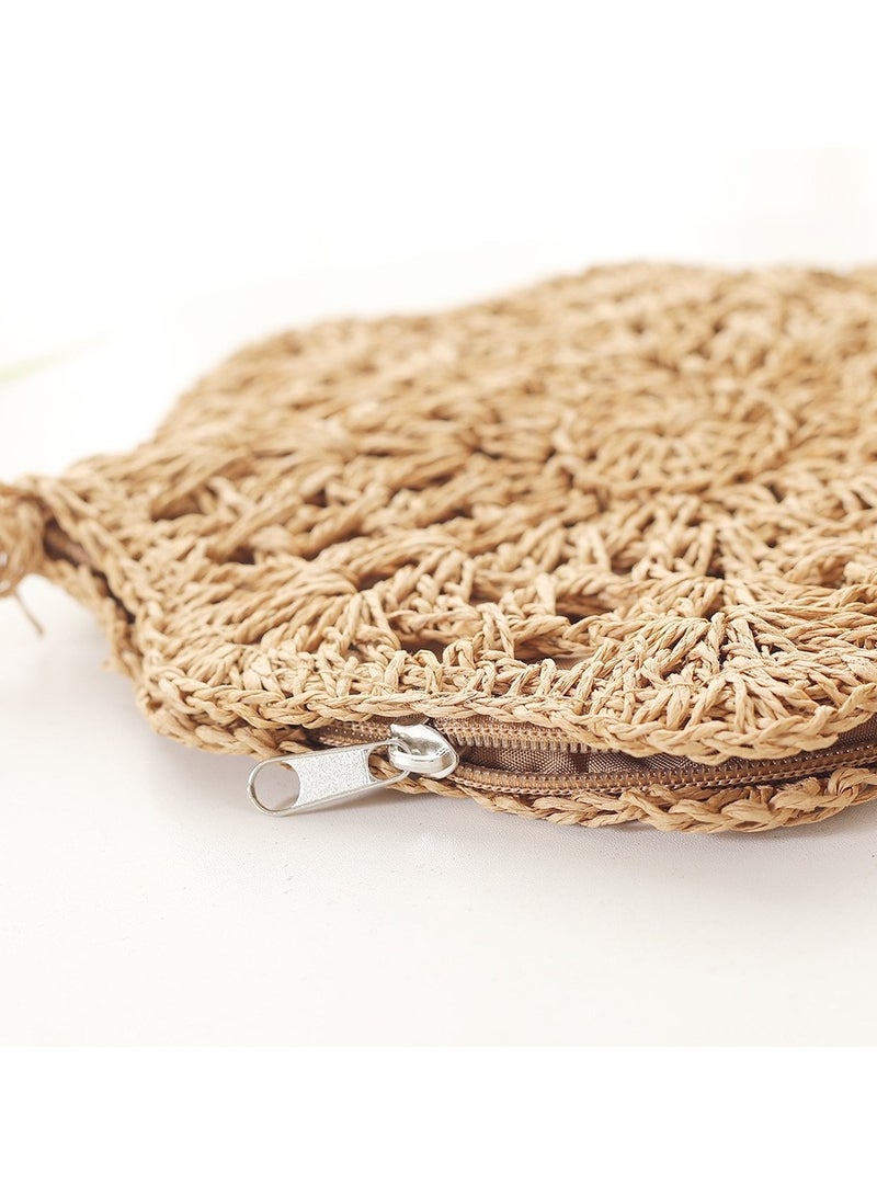 KUYING New Minimalist Octagonal Hollow Crossbody Grass Woven Bag  - Image 3