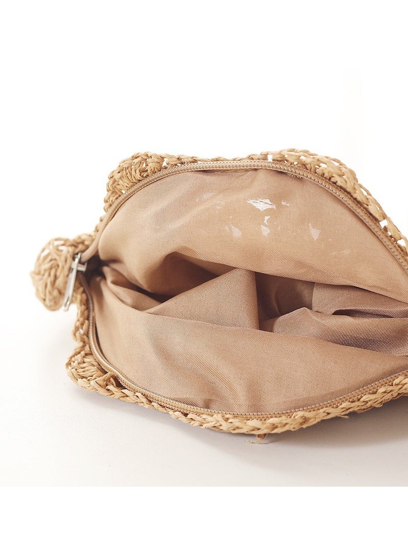 KUYING New Minimalist Octagonal Hollow Crossbody Grass Woven Bag  - Image 4