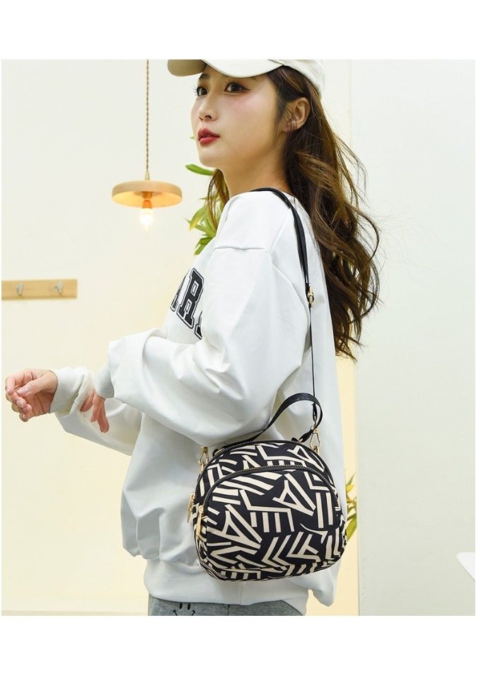 KUYING New Fashion Black Bottom White Stripe Printed One Shoulder Crossbody Bag  - Image 2