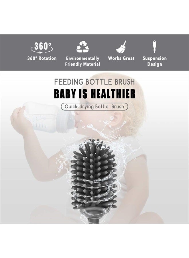 ddLUCK Silicone Bottle Cleaning Brush with Long Handle, 12.5" Water Bottle Cleaner for Baby Bottles, Hydro Flask, Sports Bottle, Vase, Glassware, Perfect for Smaller Diameter Bottle Openings (One Pack) - Image 2