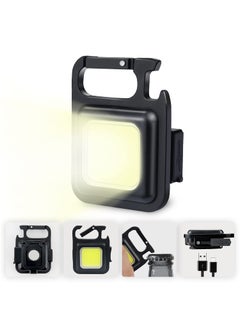 Welofy Welofy Keychain LED Light 2Hours Battery Life with Bottle Opener Magnetic Base and Folding Bracket Mini COB 500 Lumens Rechargeable Emergency Light Square with 4 Modes  - Image 1