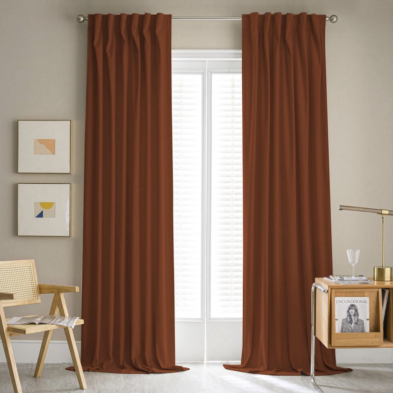 Mumfas Burnt Orange Back Tab Stertains 52x63 2 لوحات - Image 1