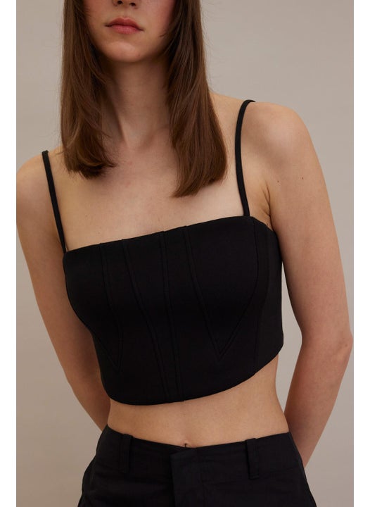 Compact Cupped Bustier Black