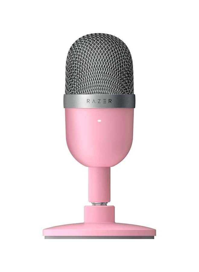 RAZER Seiren Mini - USB Condenser Microphone for Streaming (Compact with Supercardioid Polar Pattern, Tiltable Stand, Integrated Shock Absorber) Quartz/Pink Wired - Image 1