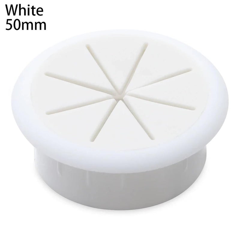 White 50mm Desk Cable Grommet 20 Pack Wire Organizer Hole Cover For Office Furniture - Image 3